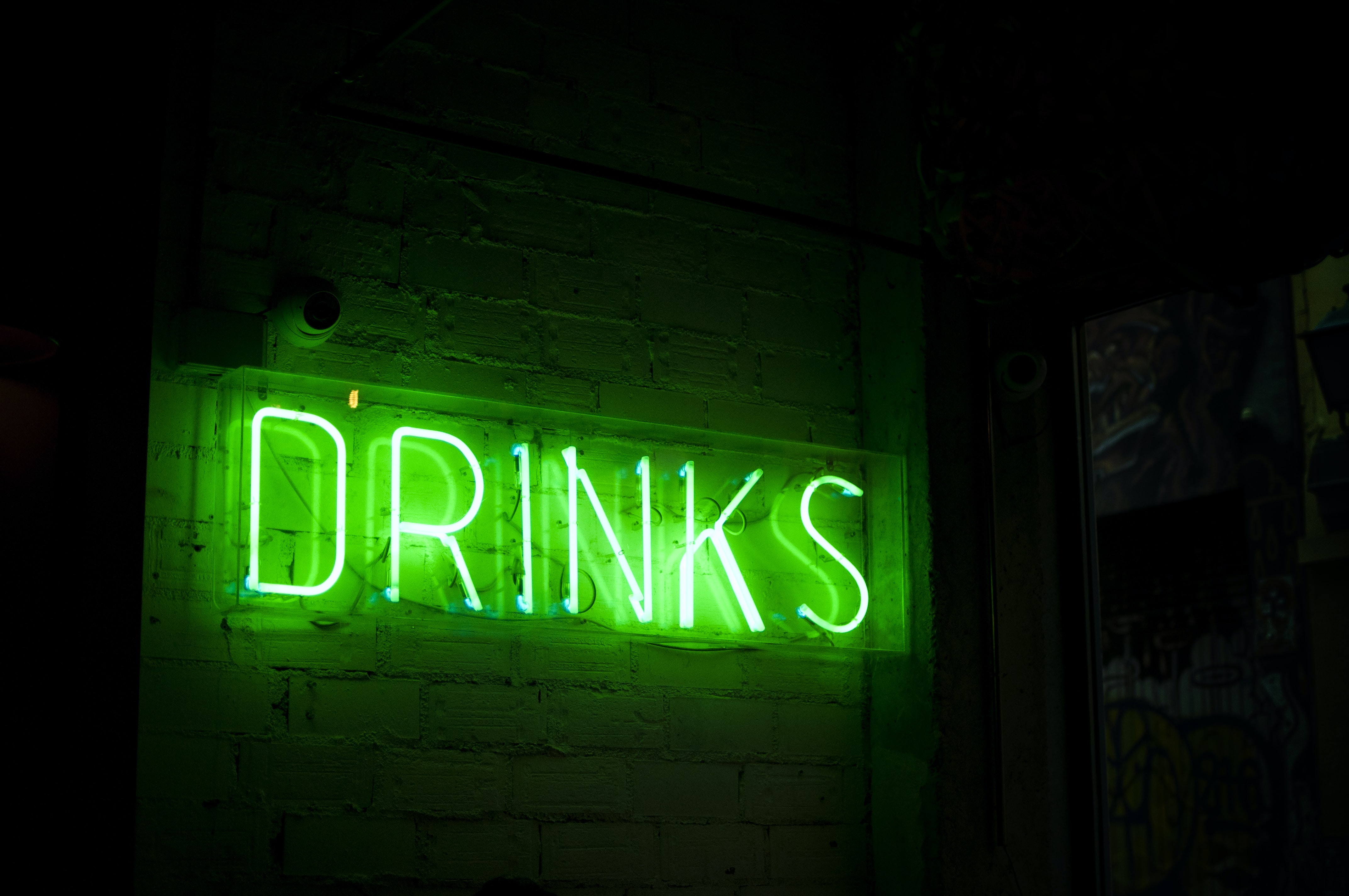breathalyzer drinks neon green sign bar bars